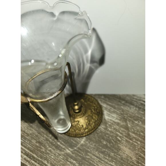 Bombay Company Crown Holder Stand & Handblown Glass Vase Set 1991 Vintage - Picture 3 of 7